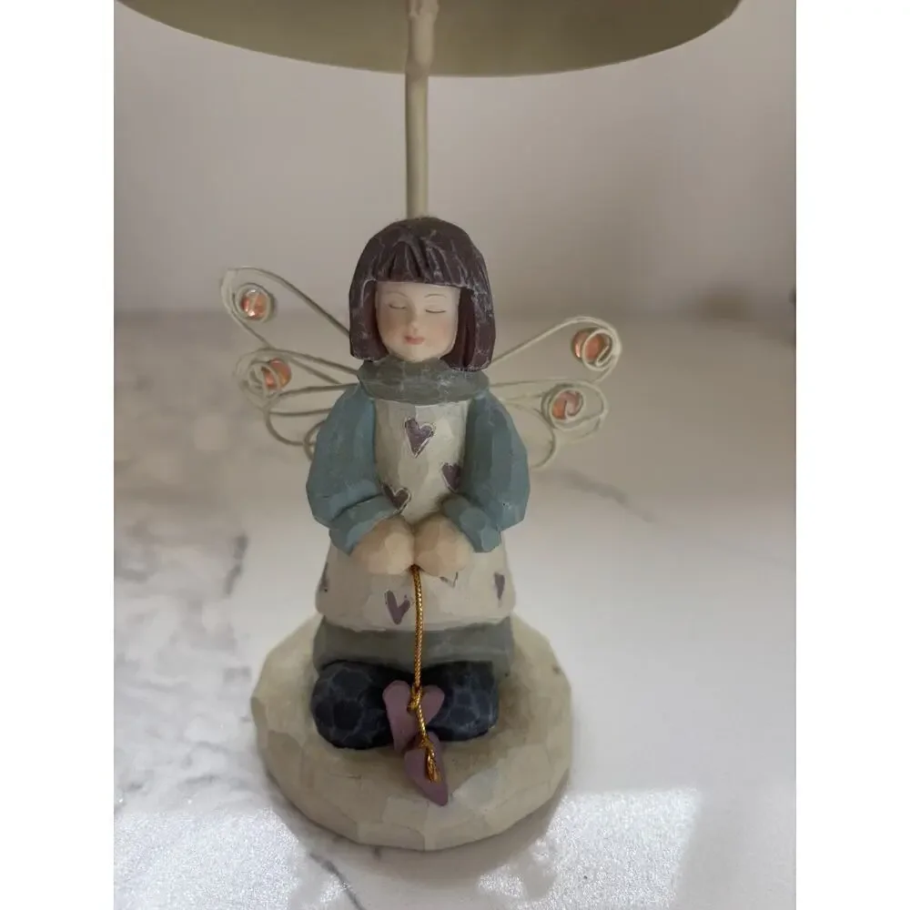 Vintage Valentine Tea light Metal Yankee Candle Angel Of Love 8”